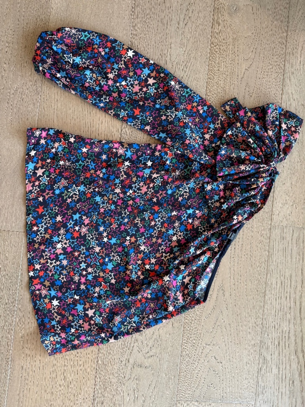 J.Crew Star Print One-Shoulder Satin Top